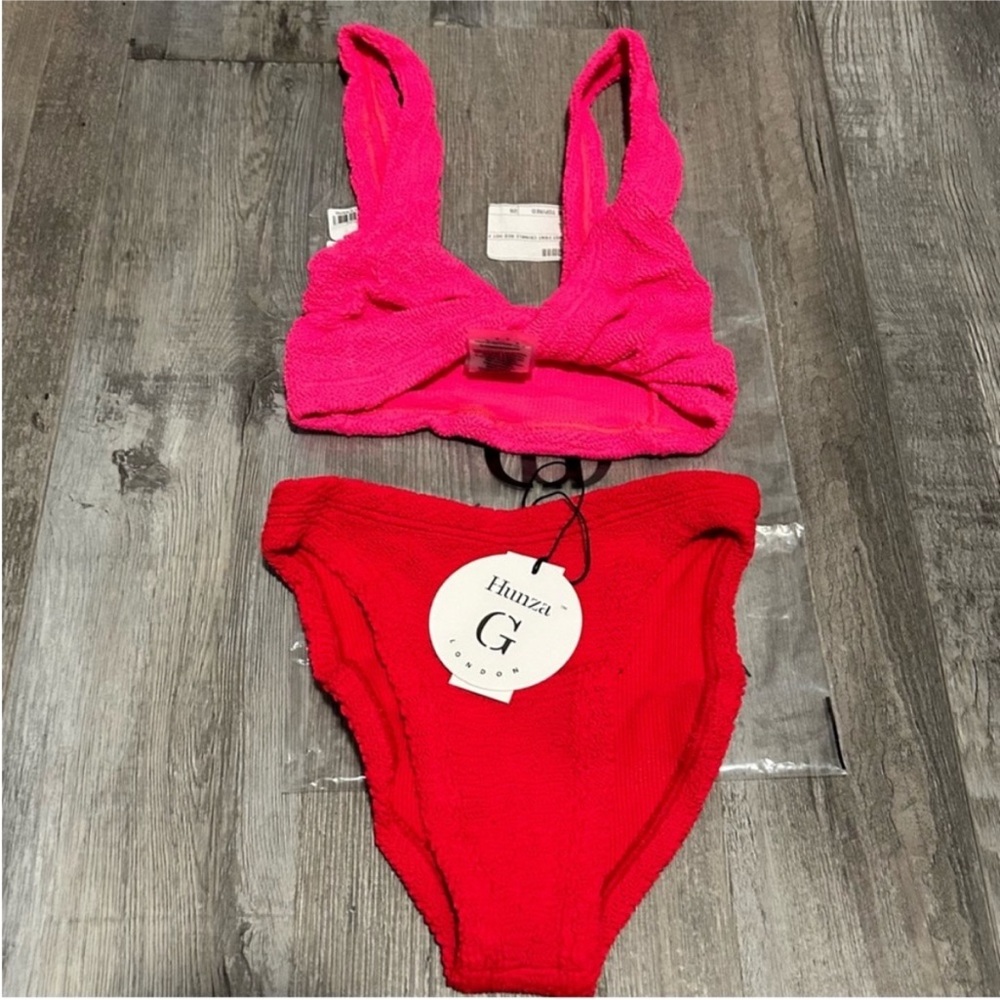 NWT 🌺 Hunza G Jean Bikini in Bubblegum/Red